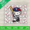 Hello Kitty Mama Texas Rangers Baseball SVG