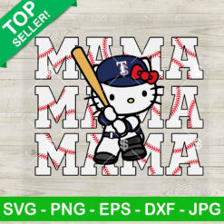 Hello Kitty Mama Texas Rangers Baseball SVG