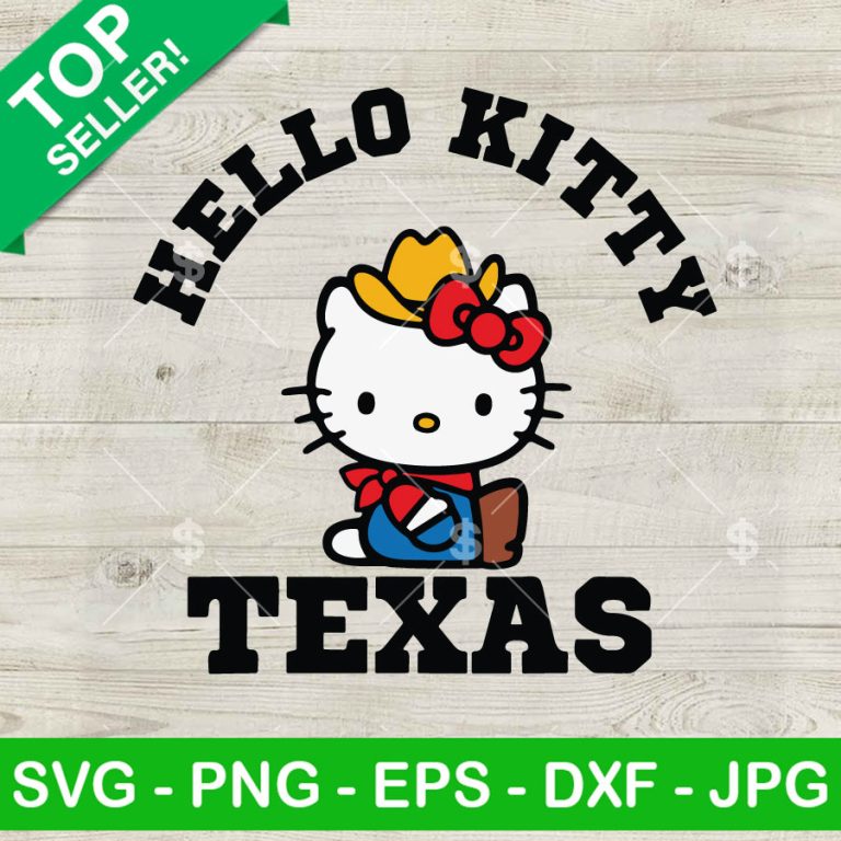 Hello Kitty Texas SVG, Cute Kitty Cowboy SVG, Western Hello Kitty Cat ...