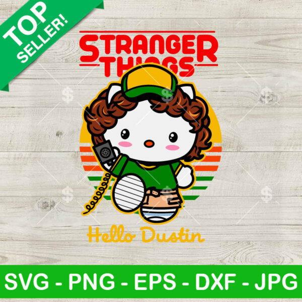 Hello Kitty Dustin Stranger Thing SVG