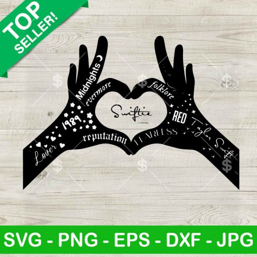 Swiftie Heart Hand Sign Svg