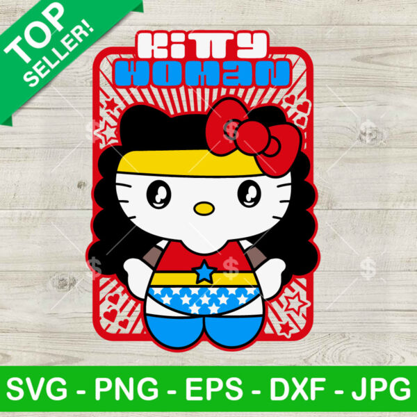 Hello Kitty Wonder Woman SVG