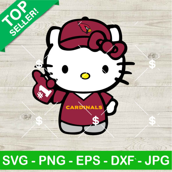 Hello Kitty Arizona Cardinals Football No 1 SVG