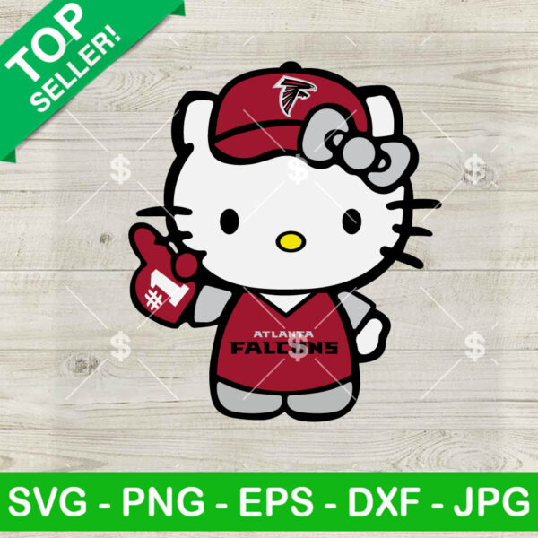 Hello Kitty Atlanta Falcons Football No 1 SVG