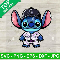 Baby Stitch Colorado Rockies Baseball MLB SVG, Colorado Rockies B&aacute;eball SVG, Stitch MLB SVG PNG DXF EPS Cricut Files