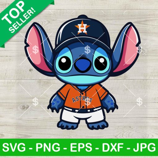 Baby Stitch Houston Astros Baseball Team Svg