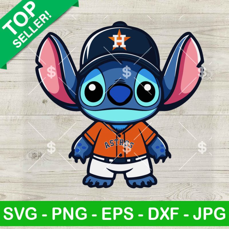 Baby Stitch Houston Astros Baseball Team Svg Houston Astros Mlb Baseball Svg Cute Stitch Mlb