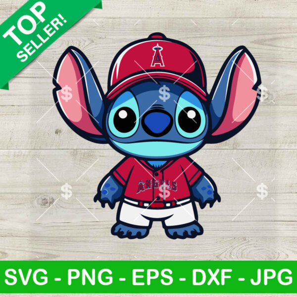 Baby Stitch Los Angeles Angels Baseball Team SVG
