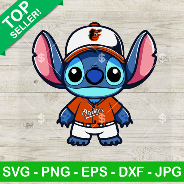 Stitch Baltimore Orioles MLB Baseball SVG