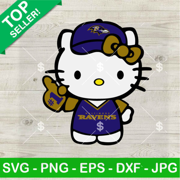 Hello Kitty Baltimore Ravens Football No 1 SVG