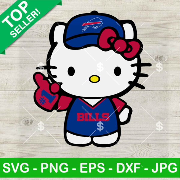 Hello Kitty Buffalo Bills Football No 1 SVG