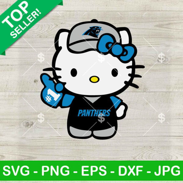 Hello Kitty Carolina Panthers Football No 1 SVG