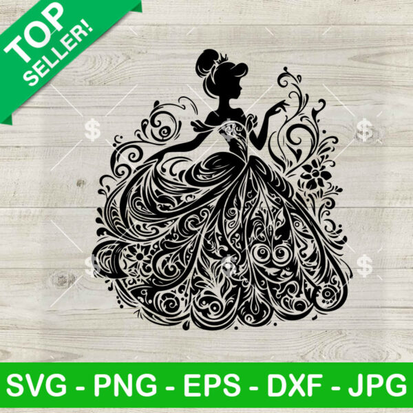 Cinderella Disney Princess Mandala SVG, Disney Princess Mandala SVG, Cinderella SVG PNG DXF