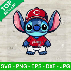 Cute Stitch Cincinnati Reds Baseball SVG