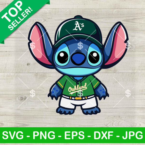 Cute Stitch Oakland Athletics Baseball MLB SVG
