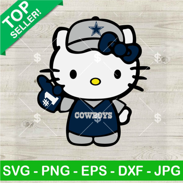 Hello Kitty Dallas Cowboys Football No 1 SVG