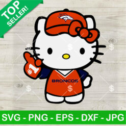 Hello Kitty Denver Broncos Football No 1 SVG
