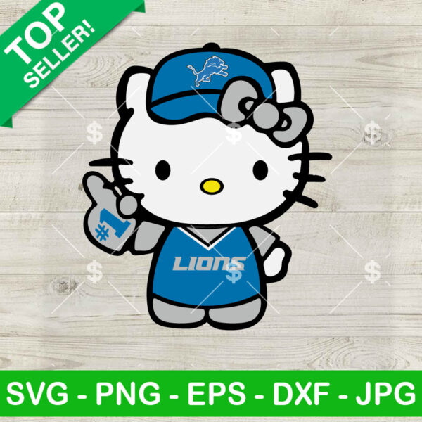 Hello Kitty Detroit Lions Football No 1 SVG