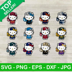 Hello Kitty Football NFL SVG Bundle, Hello Kitty Football 12 Team SVG, Hello Kitty NFL bundle SVG PNG Cut file cricut