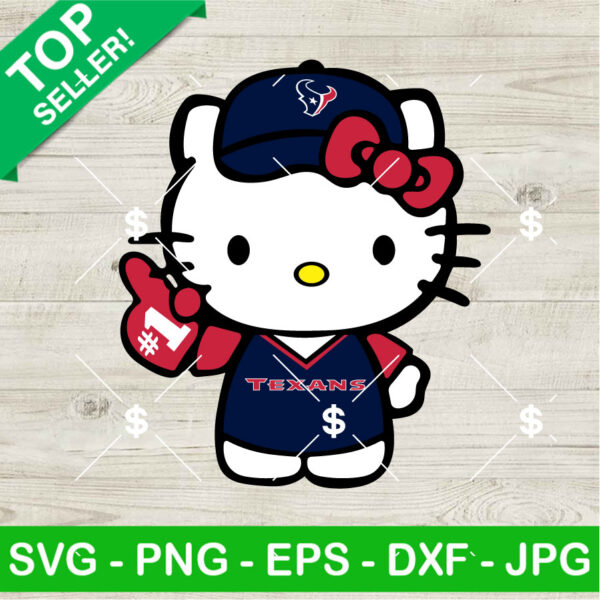 Hello Kitty Houston Texans Football No 1 SVG