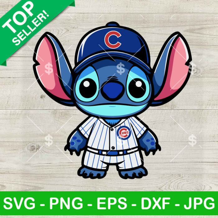 Lilo Stitch Chicago Cubs MLB Baseball SVG, Stitch Chicago Cubs MLB Team SVG, Stitch Sport Fan SVG PNG Cut file cricut