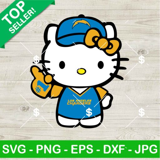 Hello Kitty Los Angeles Chargers Football No 1 Svg