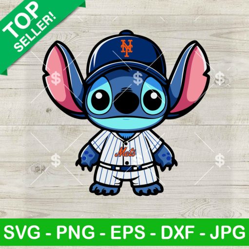 New York Mets Stitch Mlb Baseball Svg