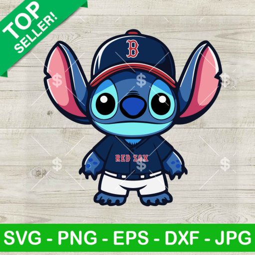 Stitch Boston Red Sox Baseball Svg