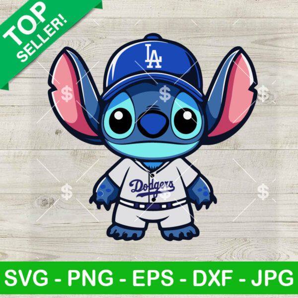 Lilo Stitch Los Angeles Dodgers Baseball SVG