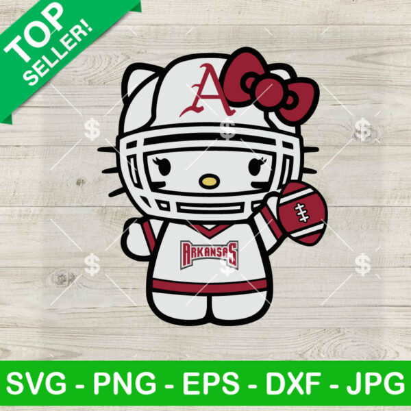Hello Kitty Arkansas Razorbacks Football SVG