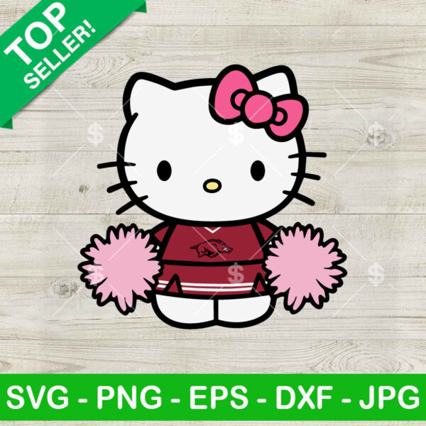 Hello Kitty Arkansas Razorbacks football SVG