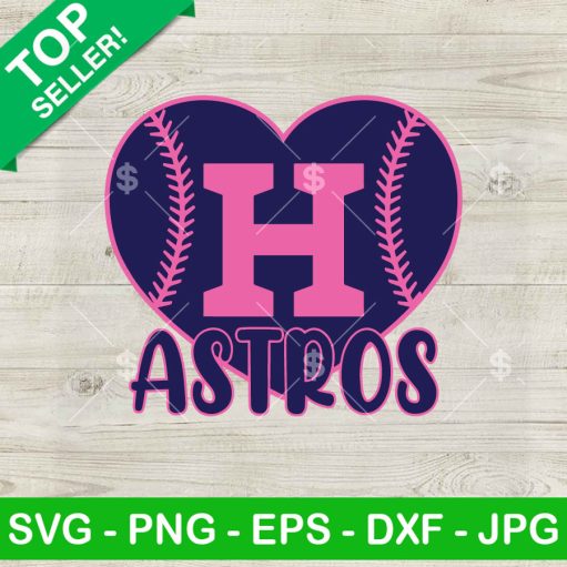 Houston Astros Heart Stitch Baseball Svg