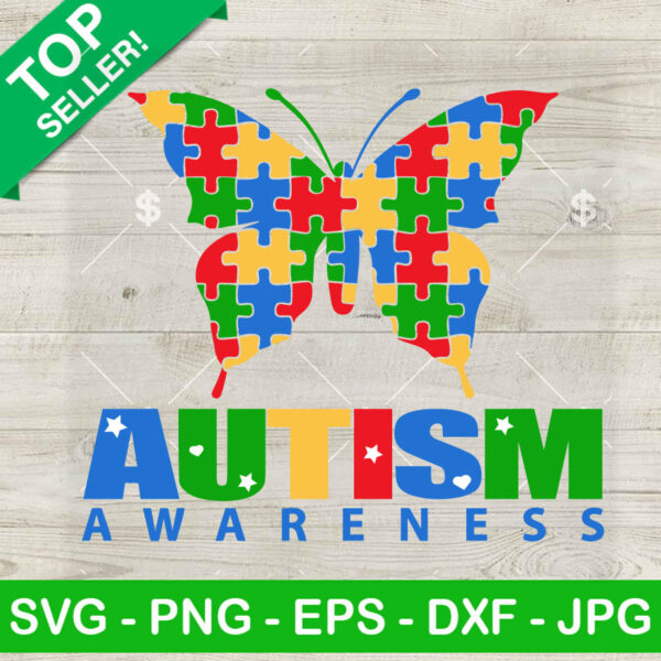 Amazing Autism Awareness Butterfly SVG