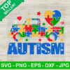 Trucks Autism Awareness SVG