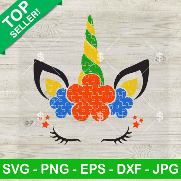 Autism Unicorn Face SVG