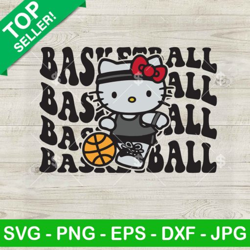 Hello Kitty Play Basketball Svg