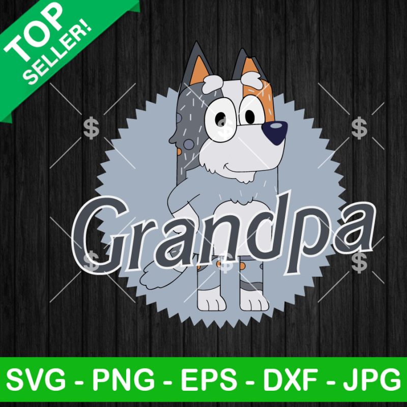 Funny Bluey Grandpa Bob SVG, Bluey Bob Heeler Barbie Circle Logo SVG ...