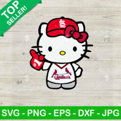 Hello Kitty St. Louis Cardinals Baseball SVG, St. Louis Cardinals Baseball MLB SVG, Hello Kitty St. Louis Cardinals SVG PNG Cut file cricut