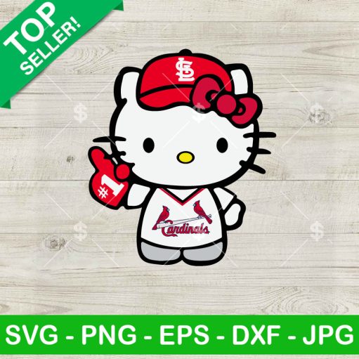 Hello Kitty St. Louis Cardinals Baseball Svg