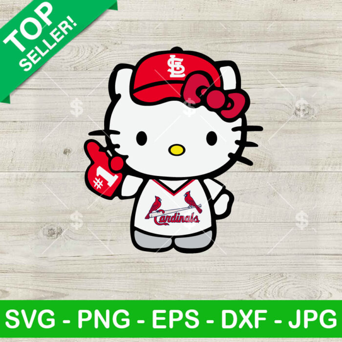 Hello Kitty St. Louis Cardinals Baseball SVG