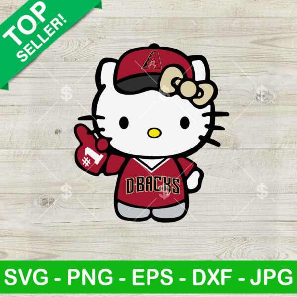 Hello Kitty Arizona Diamondbacks Baseball SVG, Arizona Diamondbacks Baseball MLB SVG, Hello Kitty Arizona Diamondbacks SVG PNG Cricut