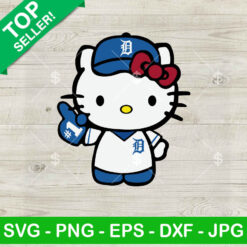 Hello Kitty Detroit Tigers Baseball SVG, Detroit Tigers Baseball MLB SVG, Hello Kitty Detroit Tigers SVG PNG Cricut