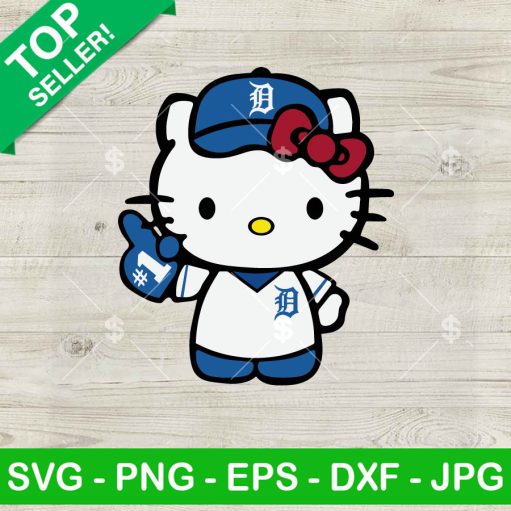 Hello Kitty Detroit Tigers Baseball Svg
