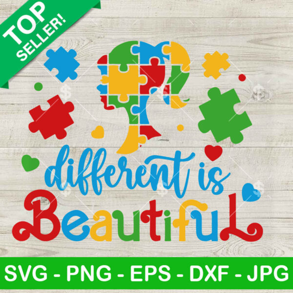 Different is Beautiful Barbie Autism SVG
