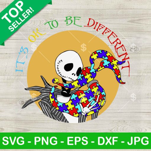 It's Ok To Be Different Jack Skellington Autism SVG