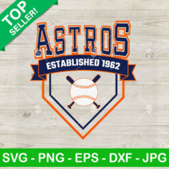 Vintage Astros Established 1962 SVG, Houston Astros SVG, Astros Baseball Logo SVG Cut file cricut