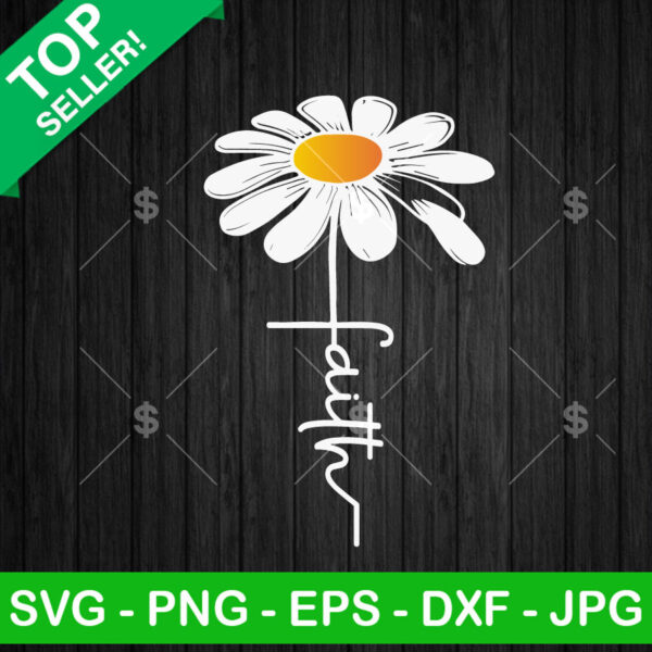 White Daisy Flower Faith SVG