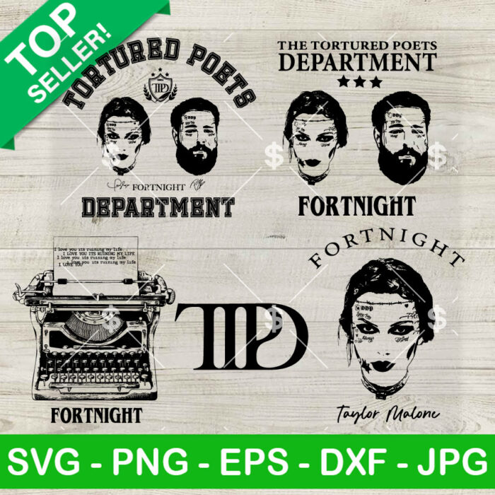Taylor Malone Fortnight TTPD Album SVG Bundle