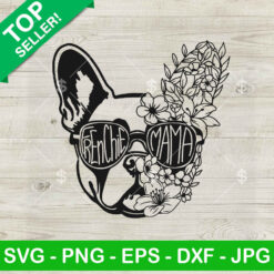 Frenchie Mama Half Face Half Flower SVG