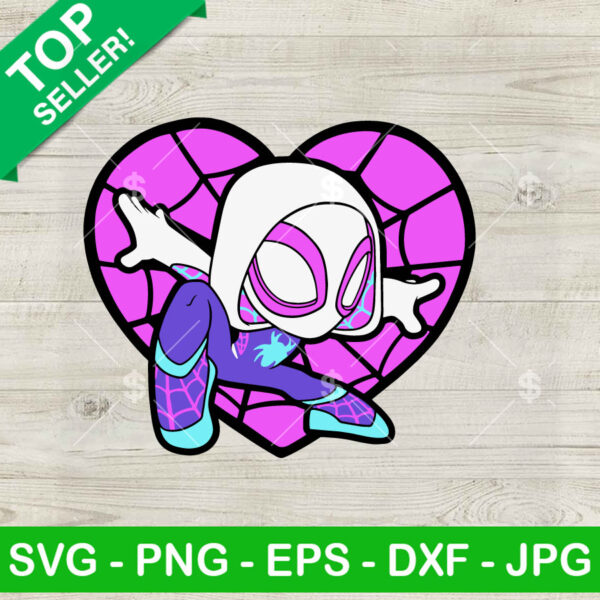 Spider Gwen With Heart SVG